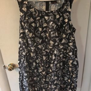 Skull cat a line dress